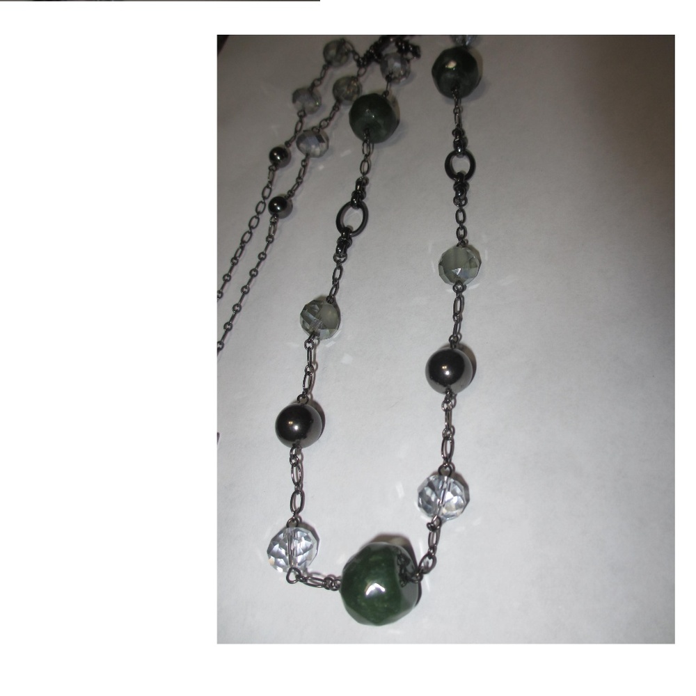 NECKLACES CHAIN Vintage 1970`s BEADS BLACK PEARL